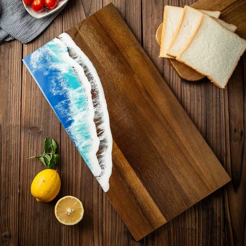 Meal Prep For Cutting - Snijplank van acaciahout met epoxyhars vervaardigd
