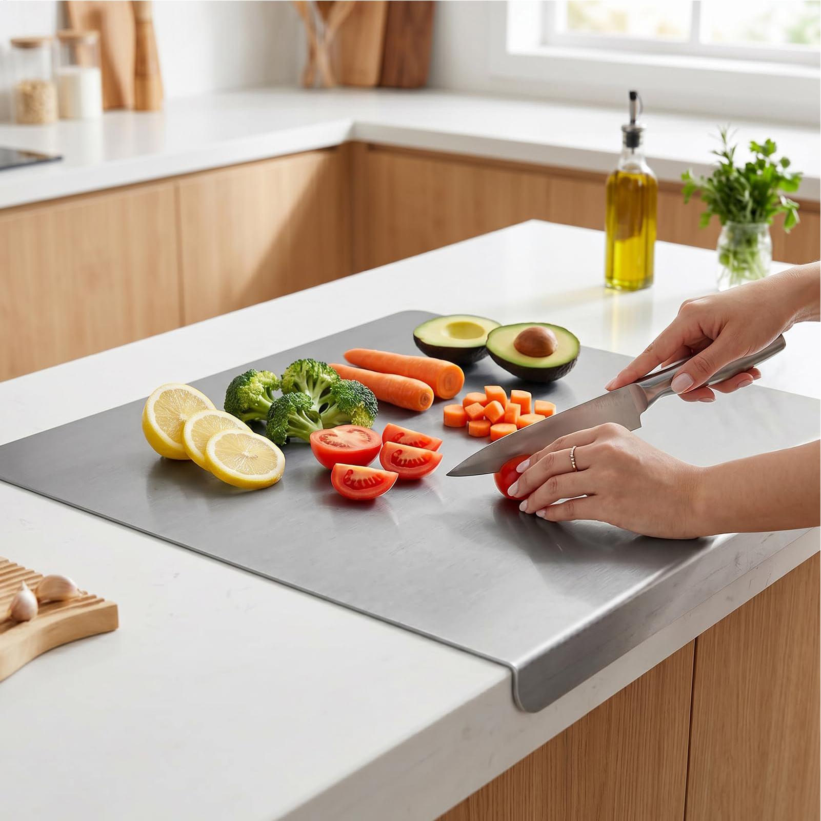 Meal Prep For Cutting - Antislip snijplank van roestvrij staal, metalen
