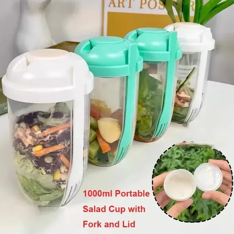 Meal Prep Yogurt Containers - Draagbare saladekom met deksel en geïntegreerde