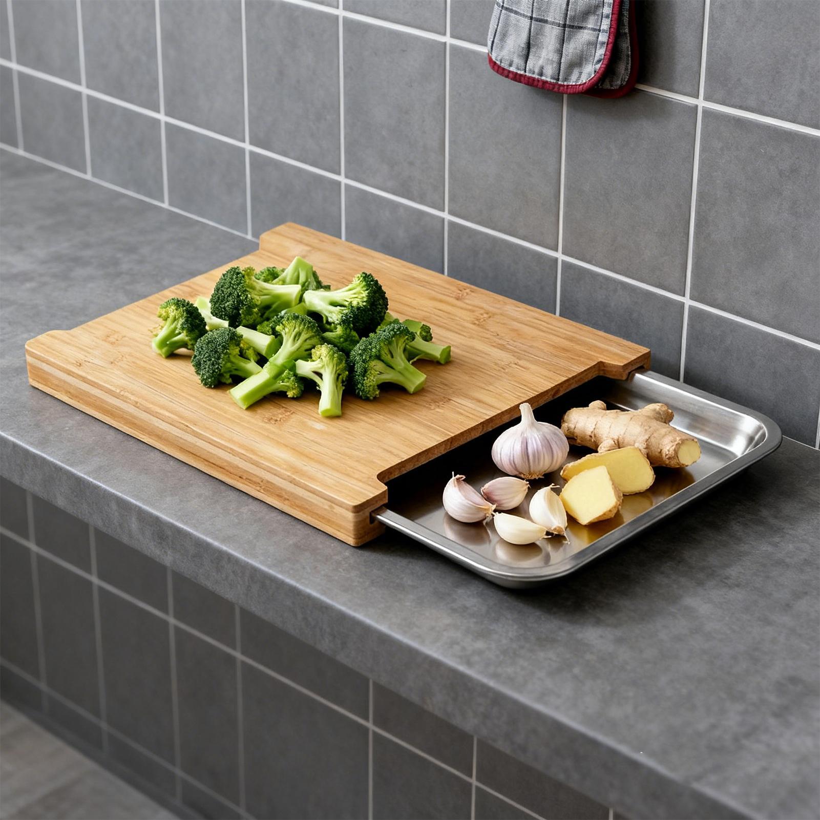 Meal Prep For Cutting - Houten snijplank, antislip, voor het bereiden