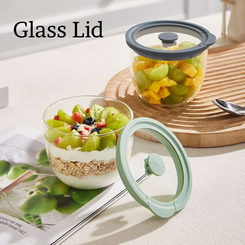 Meal Prep Yogurt Containers - Glazen Overnight Oats-container met luchtdicht deksel,