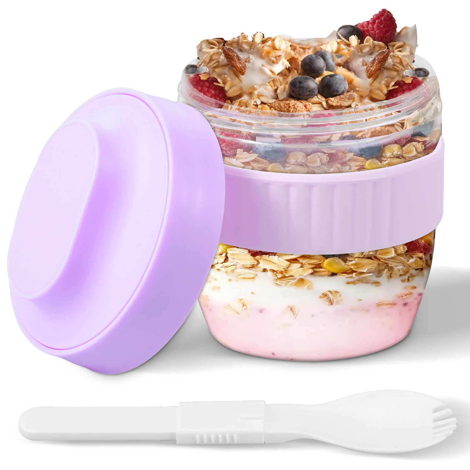 Meal Prep Yogurt Containers - Dubbele laag overnight oats container met