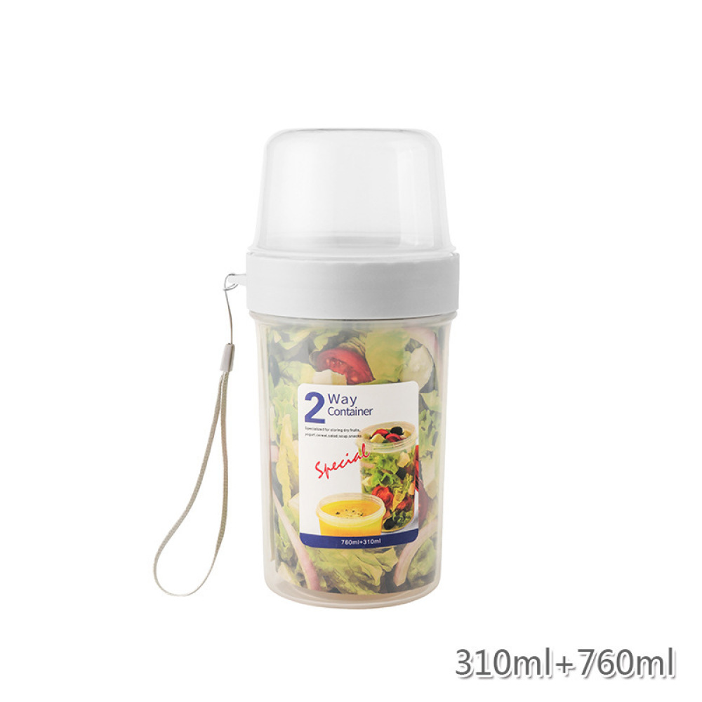 Meal Prep Yogurt Containers - Dubbellaagse lekvrije voedselcontainer, draagbare opbergdoos voor