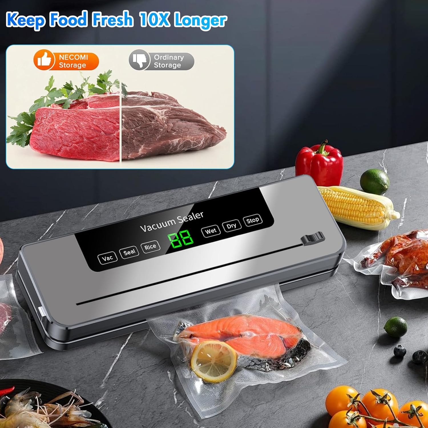 Vacuümsluitmachine met 10-zakk - Meal Prep Vacuum Seal recensie en prijs