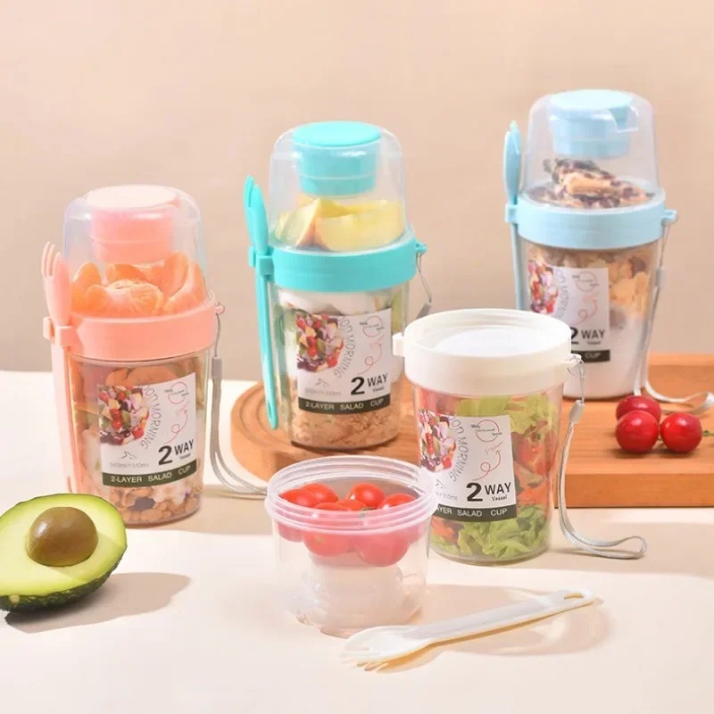 Draagbare Saladebeker Dubbele  - Meal Prep Yogurt Containers recensie en prijs