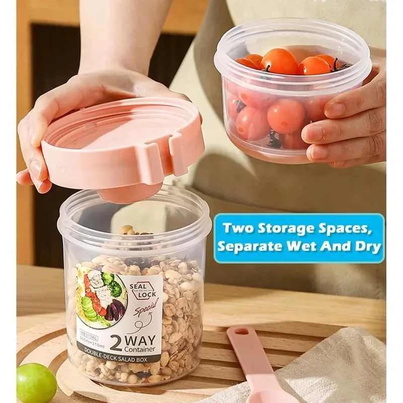 Draagbare Saladebeker Dubbele  - Meal Prep Yogurt Containers recensie en prijs