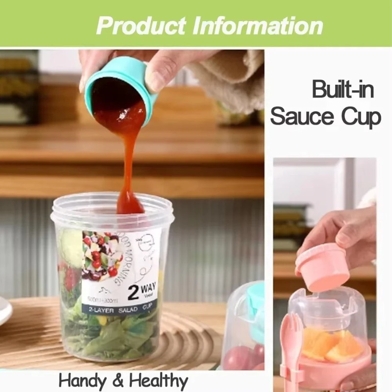 Draagbare Saladebeker Dubbele  - Meal Prep Yogurt Containers recensie en prijs