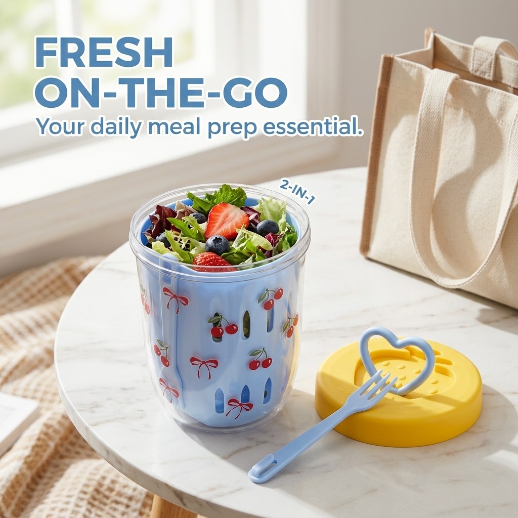 Plastieken saladebakje met dek - Meal Prep Yogurt Containers recensie en prijs