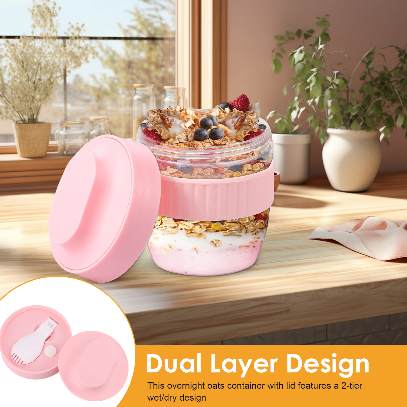Dubbele laag overnight oats co - Meal Prep Yogurt Containers recensie en prijs