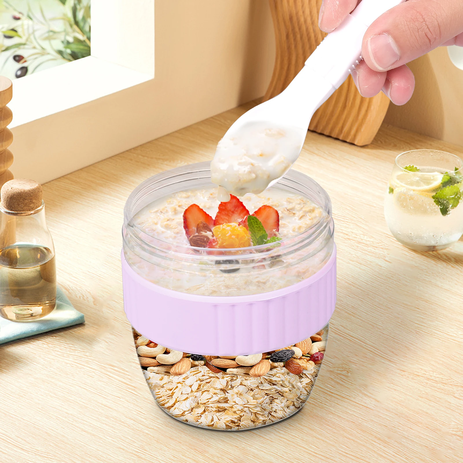Dubbele laag overnight oats co - Meal Prep Yogurt Containers recensie en prijs