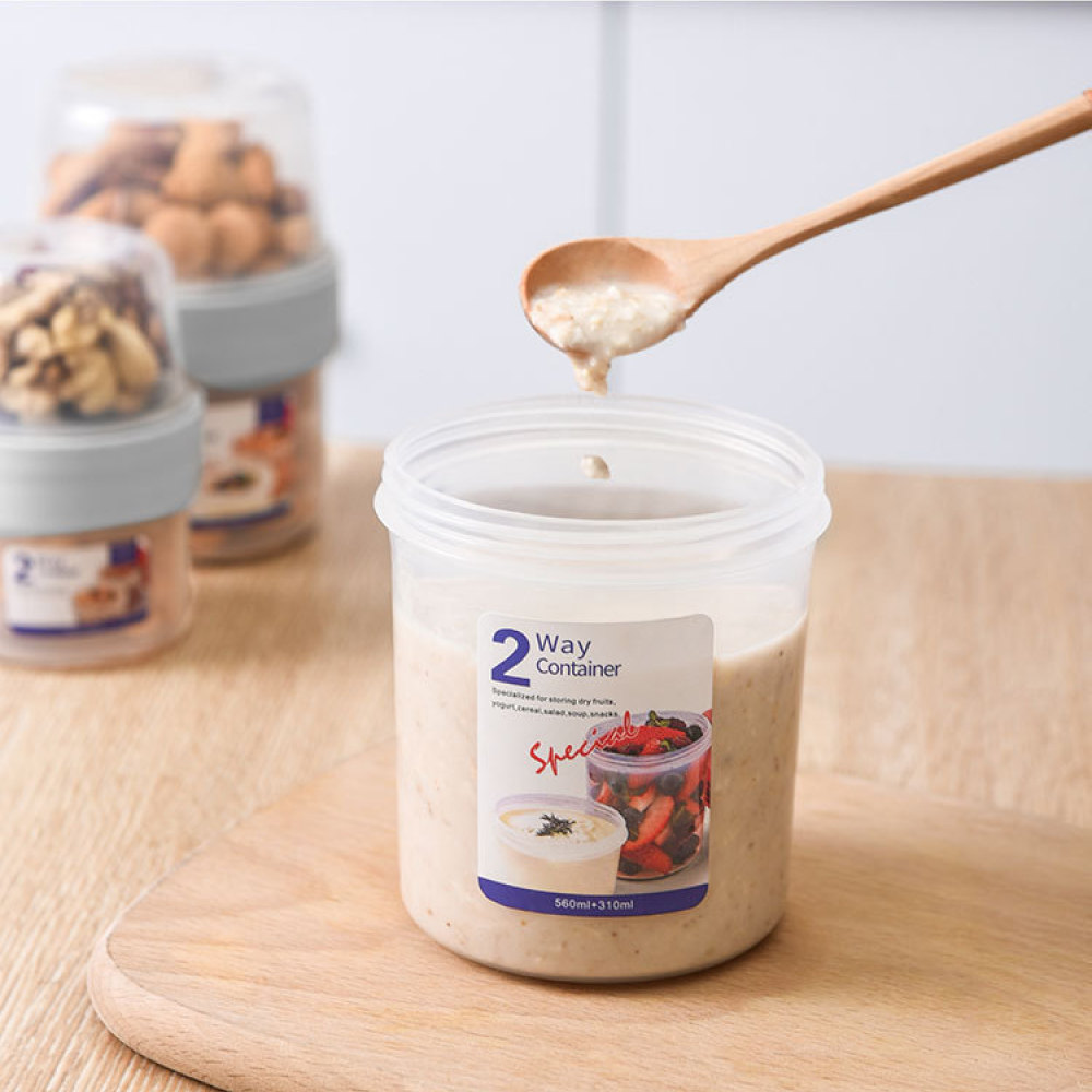 Dubbellaagse lekvrije voedselc - Meal Prep Yogurt Containers recensie en prijs